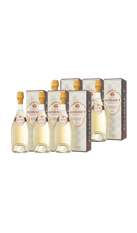 GOSSET GRAND BLANC DE BLANCS BRUT | CAJA DE CARTÓN CON 6 ESTUCHES INDIVIDUALES CON 1 BOTELLA 0,75L
