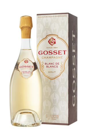 GOSSET GRAND BLANC DE BLNACS | CAJA DE CARTÓN CON 3 ESTUCHES INDIVIDUALES CON 1 BOTELLA 1,5L