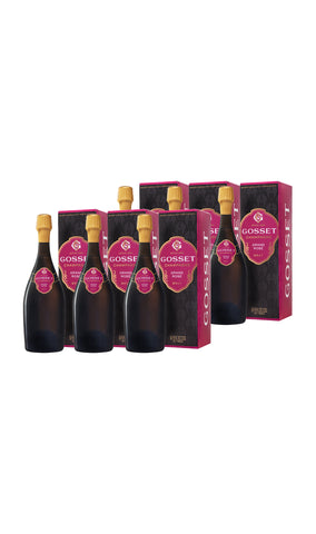 GOSSET GRAND ROSÉ BRUT | CAJA DE CARTÓN CON 6 ESTUCHES INDIVIDUALES CON 1 BOTELLA 0,75L